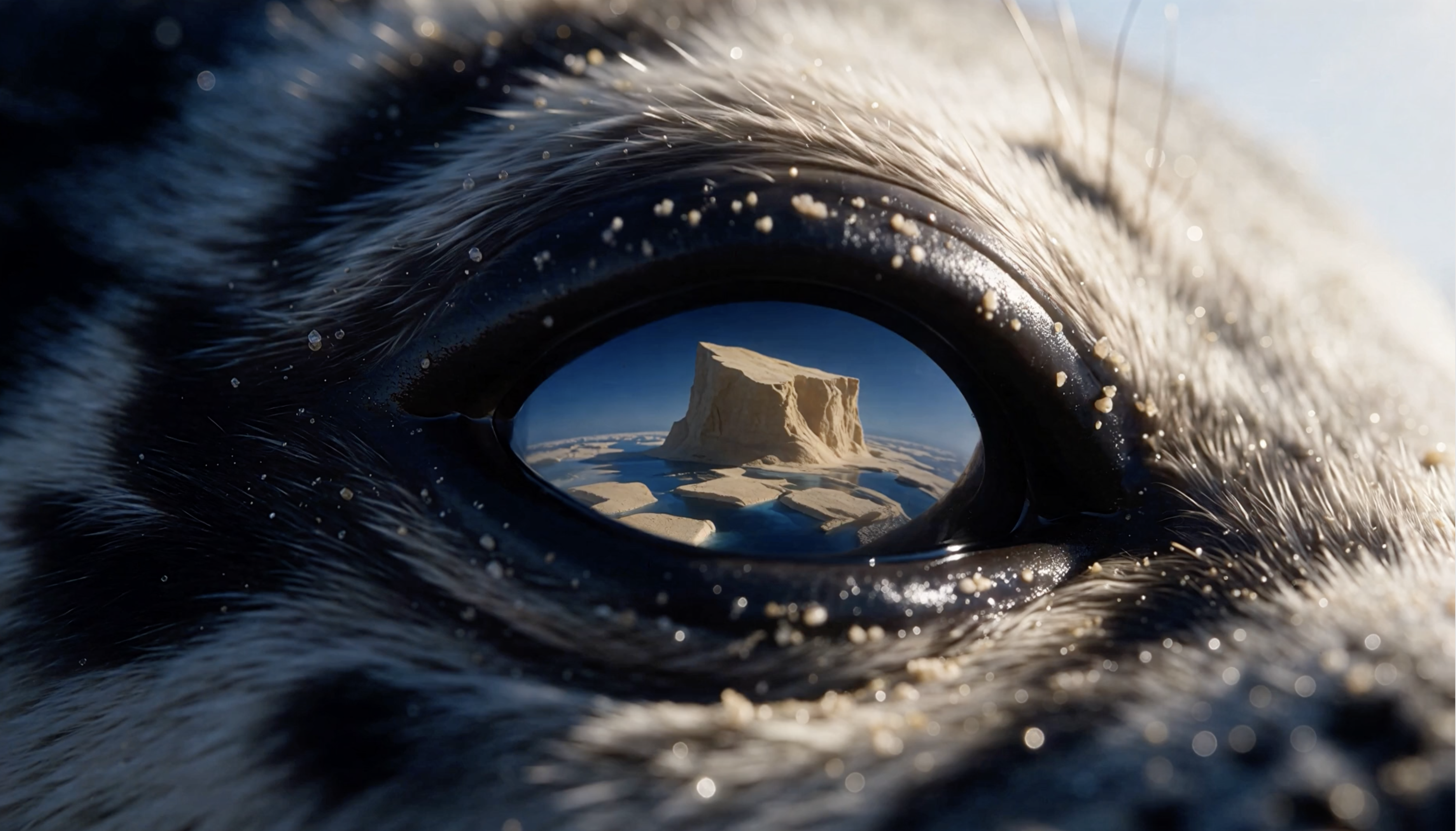 THE LAST ICE, film expérimental montrant une banquise transformée en désert de sable et une faune polaire confrontée au dérèglement climatique.