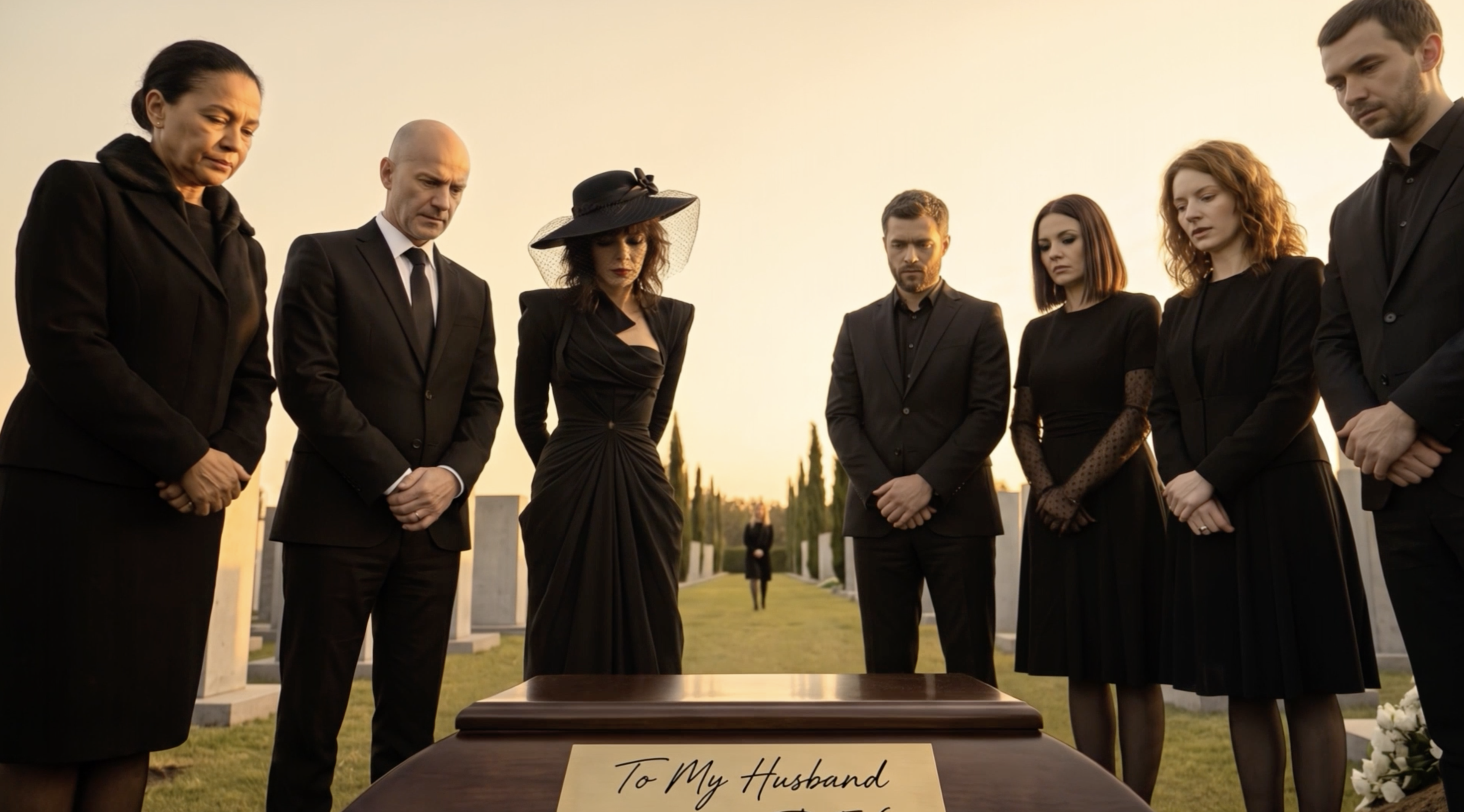 Film publicitaire BOND™ — The Funeral, campagne cinématographique en noir et blanc autour d’une bague connectée et d’un signal rouge.